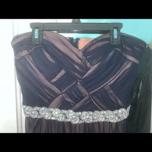 Navy And Blush Prom Dress